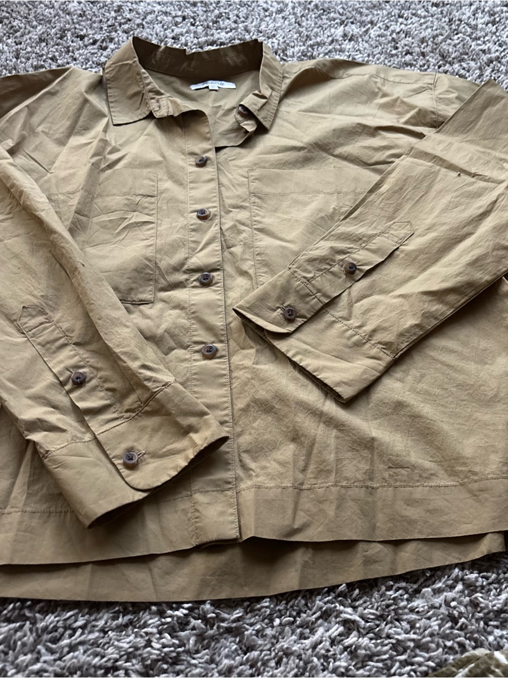 Madewell Men's Women Khaki Button Down Cotton Shirt L